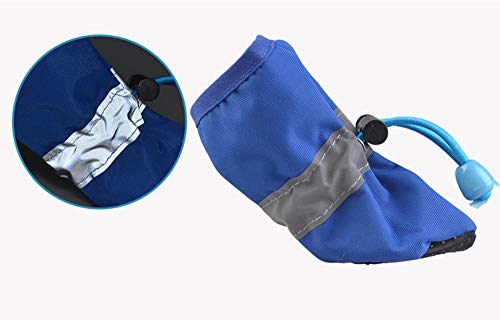 OMEM Botas de lluvia impermeables para cachorros, un conjunto de 4 botas para mascotas, zapatos impermeables de tela suave para perros (XXS, amarillo)