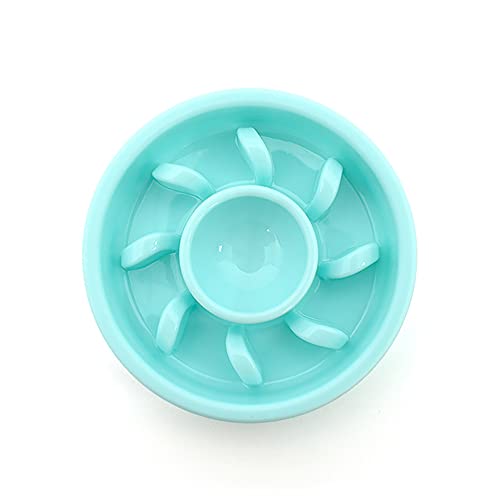 OMEM Comedero lento para perros y gatos, ralentiza la velocidad de comer y evitar comer en exceso, divertido diseño de laberinto interactivo (azul)