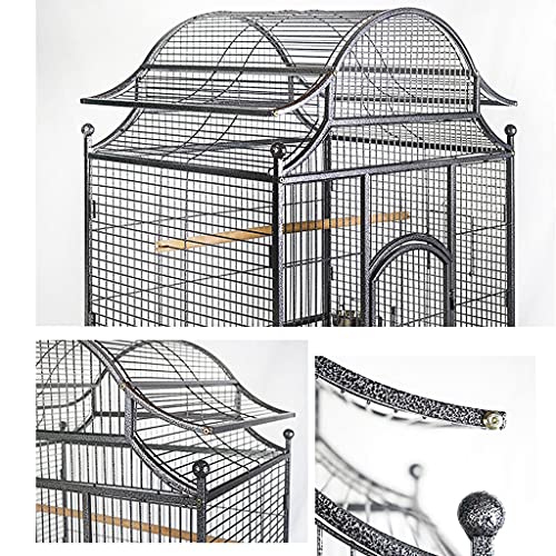 OMTONGXIN Jaulas para pájaros Caja de pájaros Grande para el hogar Cockatiel Black Cockatiel Cage con Cup DE ALIMENTACIÓN Caja DE Caza DE Caza Adecuada para Blacks of BIANDS Jaula de pájaros de Metal