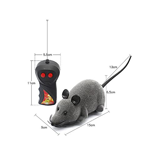 OMVOVSO Ratón De Juguete para Gatos, Ratón Memorial Caja Fuerte, Ratón Ratón, Perro Marrón con Control Remoto Cat Mouse De Juguete Fino Real, Piel Ratón Juguetes,Blanco