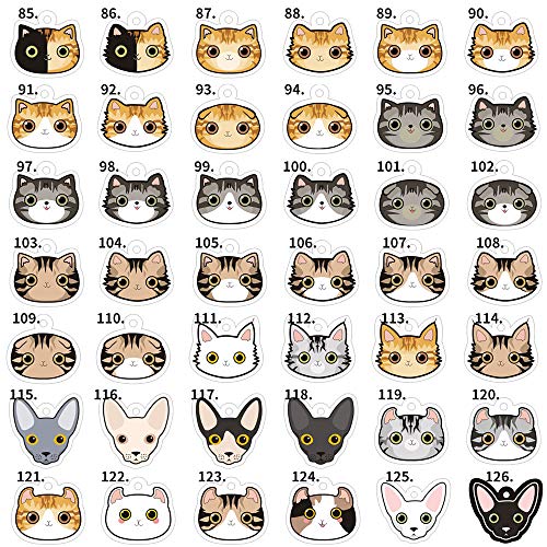 Oncpcare Etiquetas de identificación para gatos, 144 formas, ligeras etiquetas personalizadas para identificación de mascotas, placa con nombre de gatito con campana (paquete de 2)