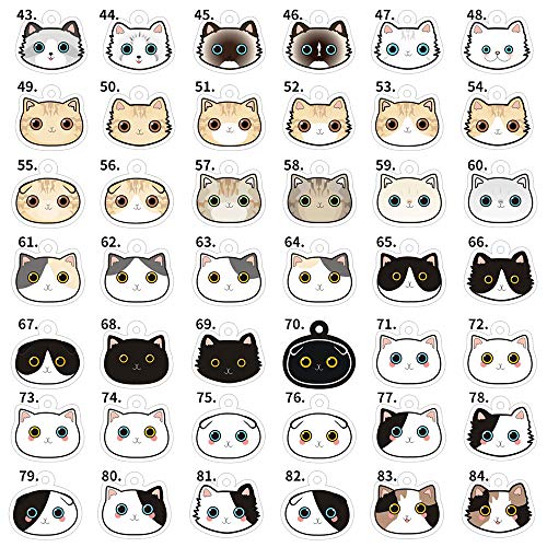 Oncpcare Etiquetas de identificación para gatos, 144 formas, ligeras etiquetas personalizadas para identificación de mascotas, placa con nombre de gatito con campana (paquete de 2)
