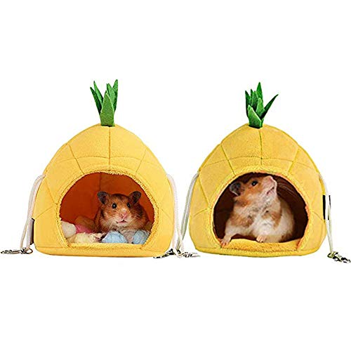 Oncpcare Paquete de 2 accesorios para jaula de azucarero, hamster cama, ratas, hámster casa juguetes para animales pequeños, azucarero, ardilla, hámster, rata jugando descansando
