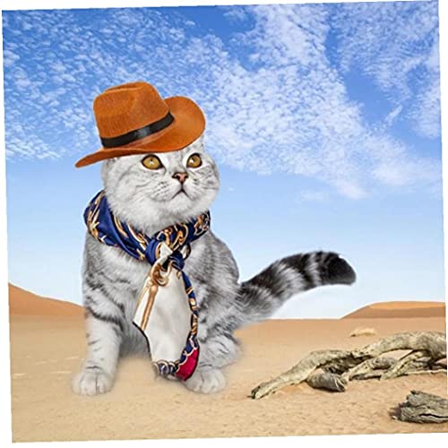 Onsinic 1 Unid Hombre Petría Divertido para Dog Cat Cat Westernow Cowboy Hat Photo Proporte Cap Perro Universal para Poste Calle Halloween Accesorios Pet Mascotas
