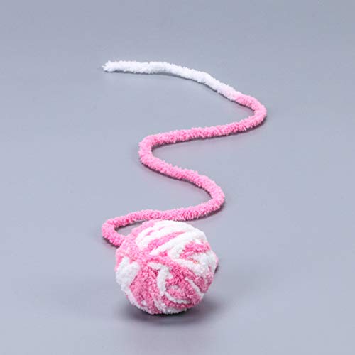 Onsinic Larga Cola Fuzzy Cats Wool Ball Juguete Colorido Cuerda Bola Mascota Gato Juguetes Gatito Teaser