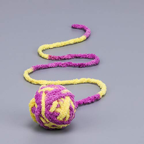 Onsinic Larga Cola Fuzzy Cats Wool Ball Juguete Colorido Cuerda Bola Mascota Gato Juguetes Gatito Teaser