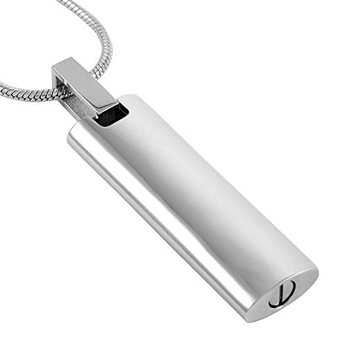 OPPJB Urna Collar De Cenizacolgantes De Cremación Colgante De Acero Inoxidable Impermeable Conmemorativo Abierto con Estampado De Letras Y Cruz