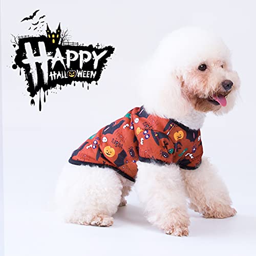 Oslueidy Disfraces de Halloween para Perros,Ropa de Calabaza para Mascotas Pijamas para Perros Ropa Perros para Cachorros Medianos Perros Pequeños Gatos Chihuahua Peluche Bomei (Murciélago Negro, S)
