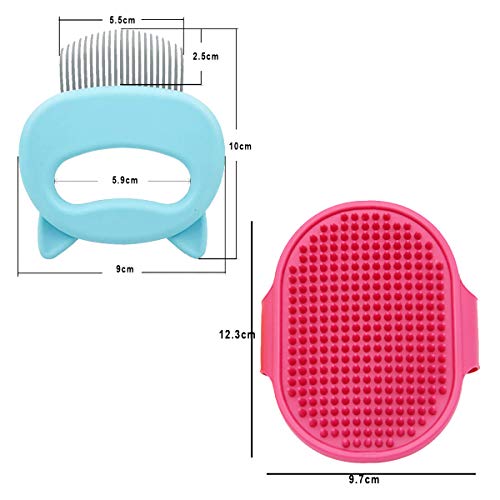 Osuter 2PCS Peine Gatos con 3PCS Cepillo Baño Gato Peine de Masaje para Gatos Mascotas
