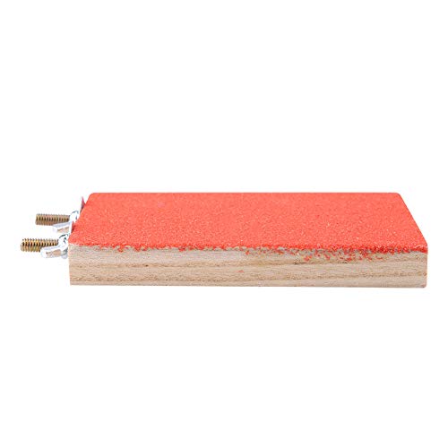 Oumefar Colorido Soporte para Percha de pájaro Plataforma Loro rectángulo Patio de Juegos Pulido Juguetes de Ejercicio Limpio para Loro hámster Ardilla(Tornillo Lateral Corto Rojo)