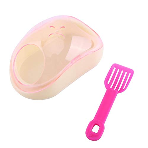 Oumefar Contenedor de bañera de plástico para Mascotas Hamster Baño para Mascotas Casa Hamster Inodoro Baño de Arena Juego de Arena para Mascotas para Animales pequeños Hamster Gerbil(Pink)