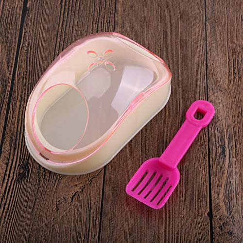 Oumefar Contenedor de bañera de plástico para Mascotas Hamster Baño para Mascotas Casa Hamster Inodoro Baño de Arena Juego de Arena para Mascotas para Animales pequeños Hamster Gerbil(Pink)