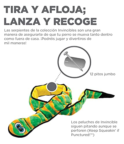 Outward Hound Invincibles - Juguete de peluche para perros - Serpiente - Verde - XXL