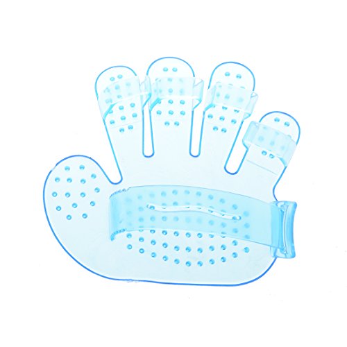 OVBBESS Lindo Conejo Dog Pet Aseo Cepillo DE Pieles DE Masaje Cepillo Guante Comb - Azul