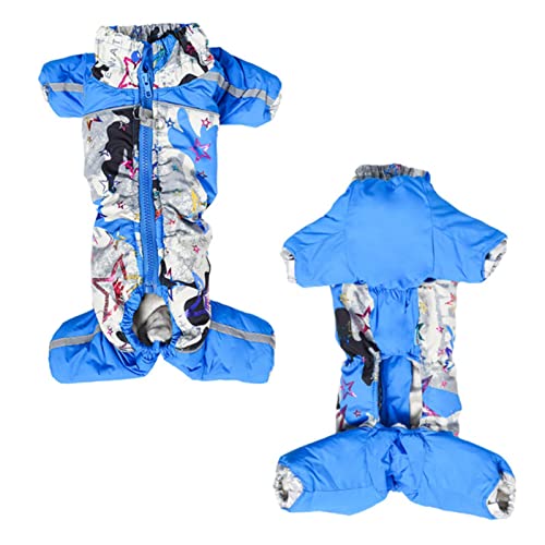 Overol de Invierno para Perros, Ropa Reflectante para Perros, Grueso, cálido, hinchado, para Cachorros, para Perros pequeños, Macho, Hembra, Totalmente Cubierto, Vientre, niño, Perro - Verde, 12