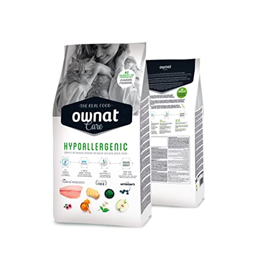 Ownat Pienso para Gatos Hipoalergénico sin Cereales de Pescado (3 kg) Gatos con Ingredientes Naturales sin Gluten, Alto en Proteínas Grain Free.