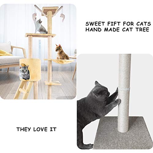 O'woda Natural Cuerda de Sisal Gatos 6mm, para Reemplazo Árbol Rascador para Gatos, Accesorios de Bricolaje Manualidades (Natural, 50M)