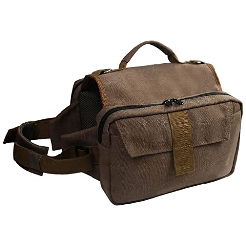 P Prettyia Arnés Duradero para Perros, Chaleco para Mascotas, Arnés de Entrenamiento para Perros de Trabajo con 2 Bolsas para Perros Pequeños Y Grandes - Amarillo L