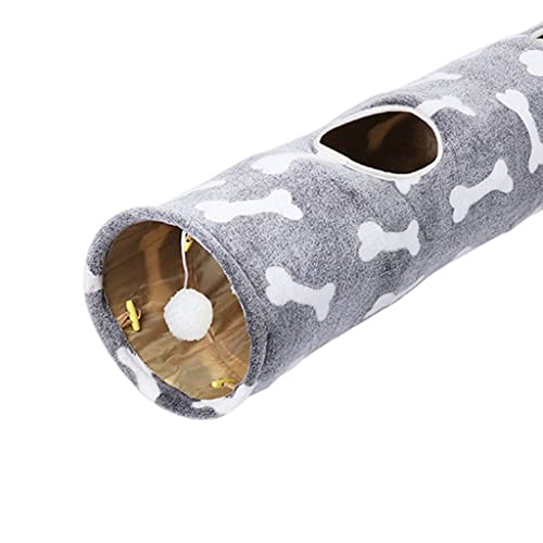 P Prettyia de Gato Papel de Timbre Plegable Resistente a los arañazos Diversión Suministros para Mascotas Tubo de Felpa Juguetes para Mascotas entretenidos - Gris