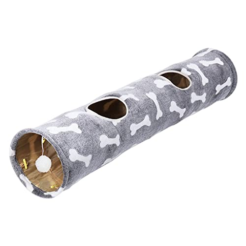 P Prettyia de Gato Papel de Timbre Plegable Resistente a los arañazos Diversión Suministros para Mascotas Tubo de Felpa Juguetes para Mascotas entretenidos - Gris