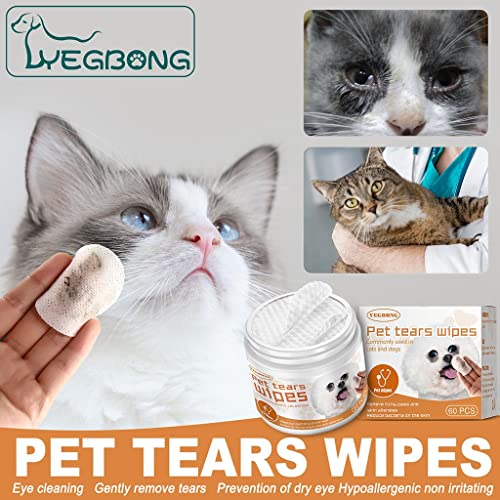 P Prettyia Toallitas para Ojos de Perro Mascota, 60 Unidades, removedor de Manchas de lágrimas de Gato, toallitas húmedas Suaves para Cachorros, toallitas