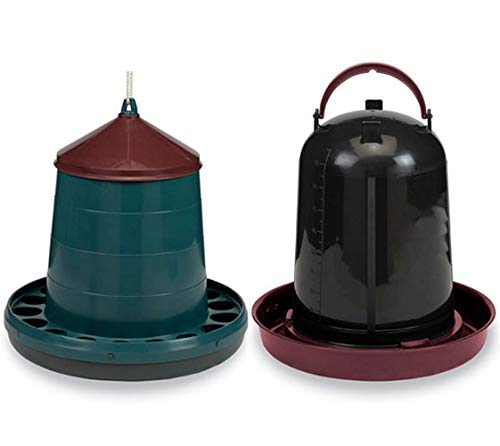 Pack Comedero Gallinas + Bebedero Gallinas - Plástico Reciclado para Gallinero Ecológico - Tolva 8kg + Bebedero 10L para Aves de Corral