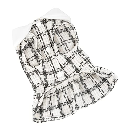 PAIDEFUL Abrigo de Lana para Perro Jersey de Tartán Cepillado Suéteres de Chihuahua Estilo Europeo Ropa de Invierno Suave y Cálida para Cachorros Pequeñas Ropa para Gatos Niñas Otoño Clima Frío
