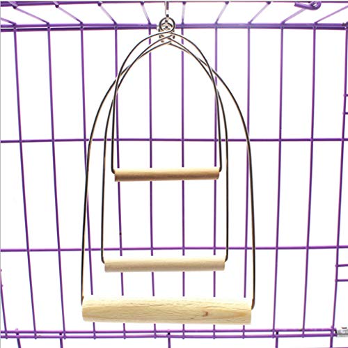 Pajaros de madera natural para animales de compañía, loros en forma de U y loros colgantes juguetes de soporte de jaula de oscilación