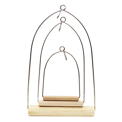 Pajaros de madera natural para animales de compañía, loros en forma de U y loros colgantes juguetes de soporte de jaula de oscilación