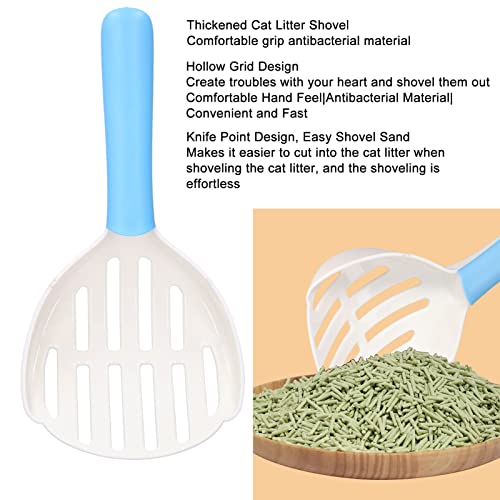 Paleta de Caca de Gato, Pala de para Gatos Práctica Y Segura para Tienda de Mascotas(Blanco + Azul)