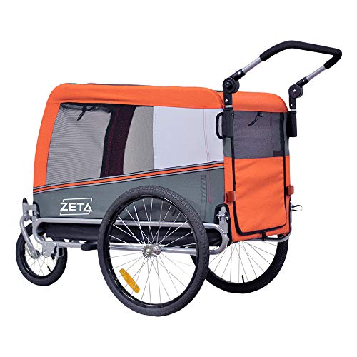 Papilioshop Zeta - Remolque para bicicleta de paseo o transporte de perros (naranja)