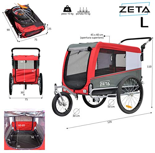 Papilioshop Zeta - Remolque para bicicleta de paseo o transporte de perros (naranja)