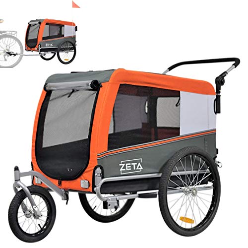 Papilioshop Zeta - Remolque para bicicleta de paseo o transporte de perros (naranja)
