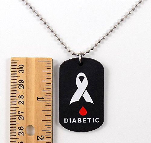 Paquete de 2 etiquetas para perros diabetes alerta médica collares rojo y negro silicona