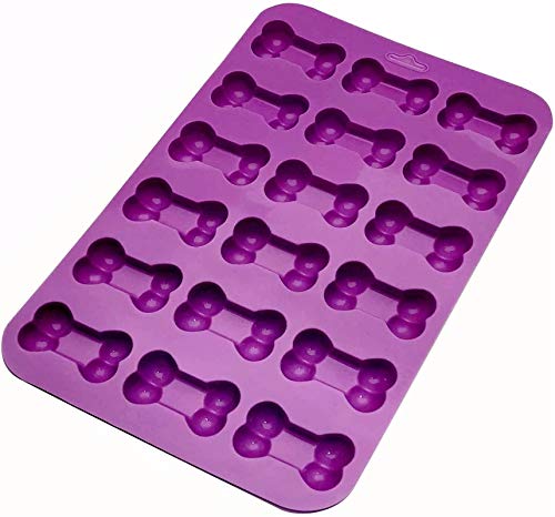 Paquete de 2 moldes de silicona para mascotas, mini huesos de animales para perros y gatos caseros, para hornear chocolate, horno microondas congelador