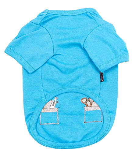 Parisian Pet - Divertidos disfraces de perro y gato, camisa para Halloween, policía, prisionero, ketchup, mostaza, médico, bombero, marinero, pirata (Dr Woof - Doctor, XL)