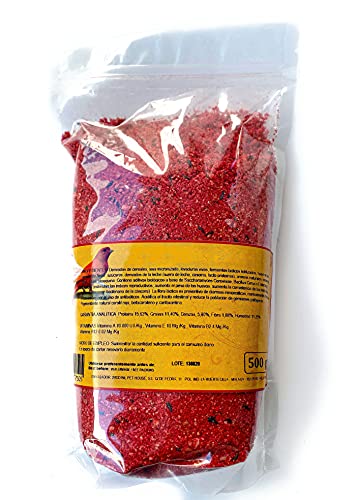 Pasta de cria y Mantenimiento roja para Canarios. 500 Gramos