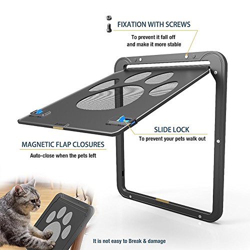 Patrón de huella de perros con llave Puerta de gato de mascota para ventana de pantalla Security Flap Gates Pet túnel Perro Cerca de perro Acceso gratuito Puerta para el hogar puerta para mascotas 992