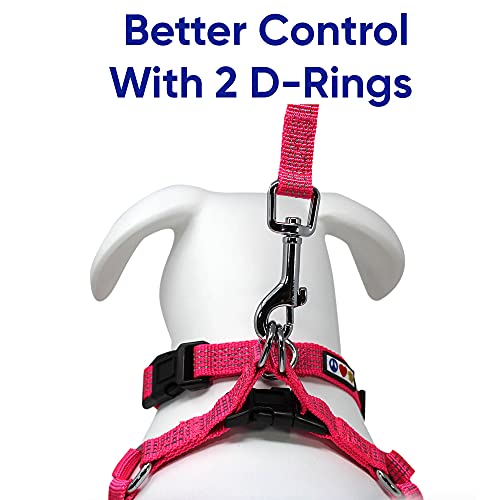Pawtitas Adiestramiento Arnés para Perro o Cachorro Reflectante | Arnes Perro Antitirones | Arneses para Perro para Entrenamiento - Arnes Perro XS Extra Pequeño Rosa