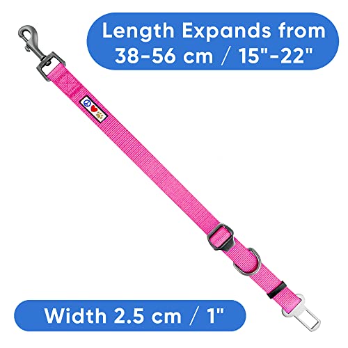 Pawtitas Cinturón de Seguridad de Coche para Perros con Correa de sujeción para Mascotas Color Rosa