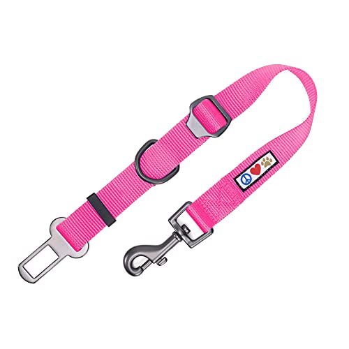 Pawtitas Cinturón de Seguridad de Coche para Perros con Correa de sujeción para Mascotas Color Rosa