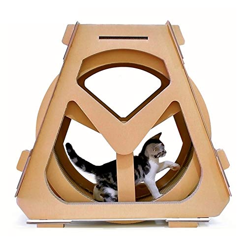 PBCX Agua Rueda de la Fortuna en Forma de Cat Scratch Escalador Corrugado Gato de Papel Junta Molienda Garra Juguete, Tamaño: 61x58x29cm