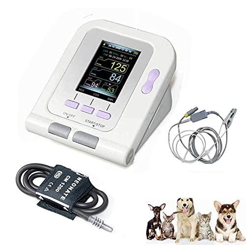pcbhb Tensimetro de Brazo Elctrico Veterinario Lecturas de Presin Arterial Precisas Sonda SPO2 + 1 Puos para Perros/Gatos/Mascotas Cuidado De Animales