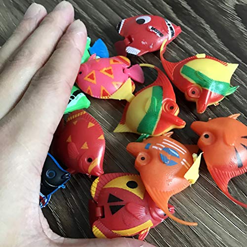 Peces de plástico,12 piezas Peces Mini Realistic Animales Marinos de Plástico Figuras de Peces Tropicales Plástico Artificial flotante peces Vinilo Ocean Sea Animal Figuras(Color aleatorio)