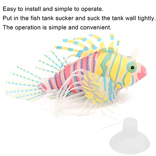 Peces que brillan intensamente artificiales, peces de silicona realistas luminosos Peces falsos hechos artificialmente Decoración del tanque de peces con ventosa para el tanque de peces(Naranja rosa)