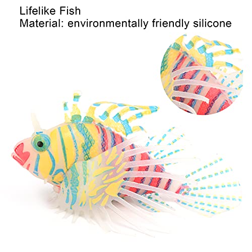 Peces que brillan intensamente artificiales, peces de silicona realistas luminosos Peces falsos hechos artificialmente Decoración del tanque de peces con ventosa para el tanque de peces(Naranja rosa)