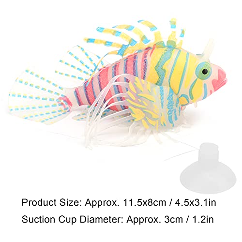 Peces que brillan intensamente artificiales, peces de silicona realistas luminosos Peces falsos hechos artificialmente Decoración del tanque de peces con ventosa para el tanque de peces(Naranja rosa)