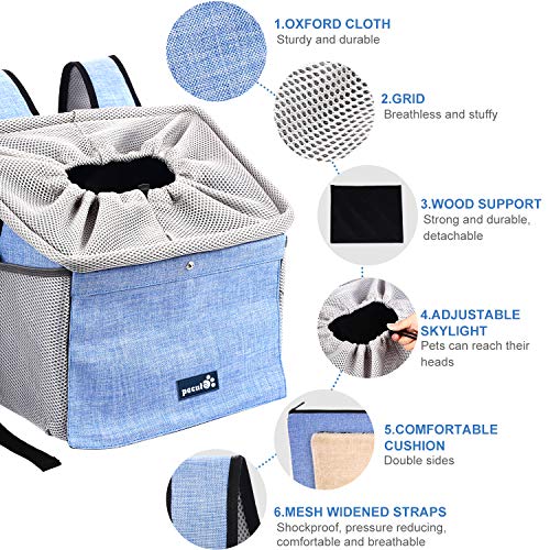 Pecute Transportin Perro Mochila Gato Cesta para Bicicleta 4 en 1 Plegable Lavable Bolsa de Transporte para Mascotas Asiento del Coche de Seguridad para Mascotas