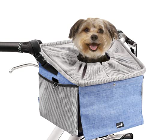 Pecute Transportin Perro Mochila Gato Cesta para Bicicleta 4 en 1 Plegable Lavable Bolsa de Transporte para Mascotas Asiento del Coche de Seguridad para Mascotas