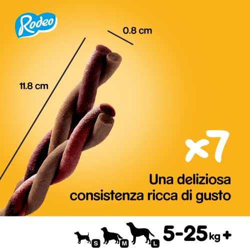 Pedigree Rodeo Duos Snack en Tiras para Perros sabor Pollo y Bacon(Pack de 10 x 123g)